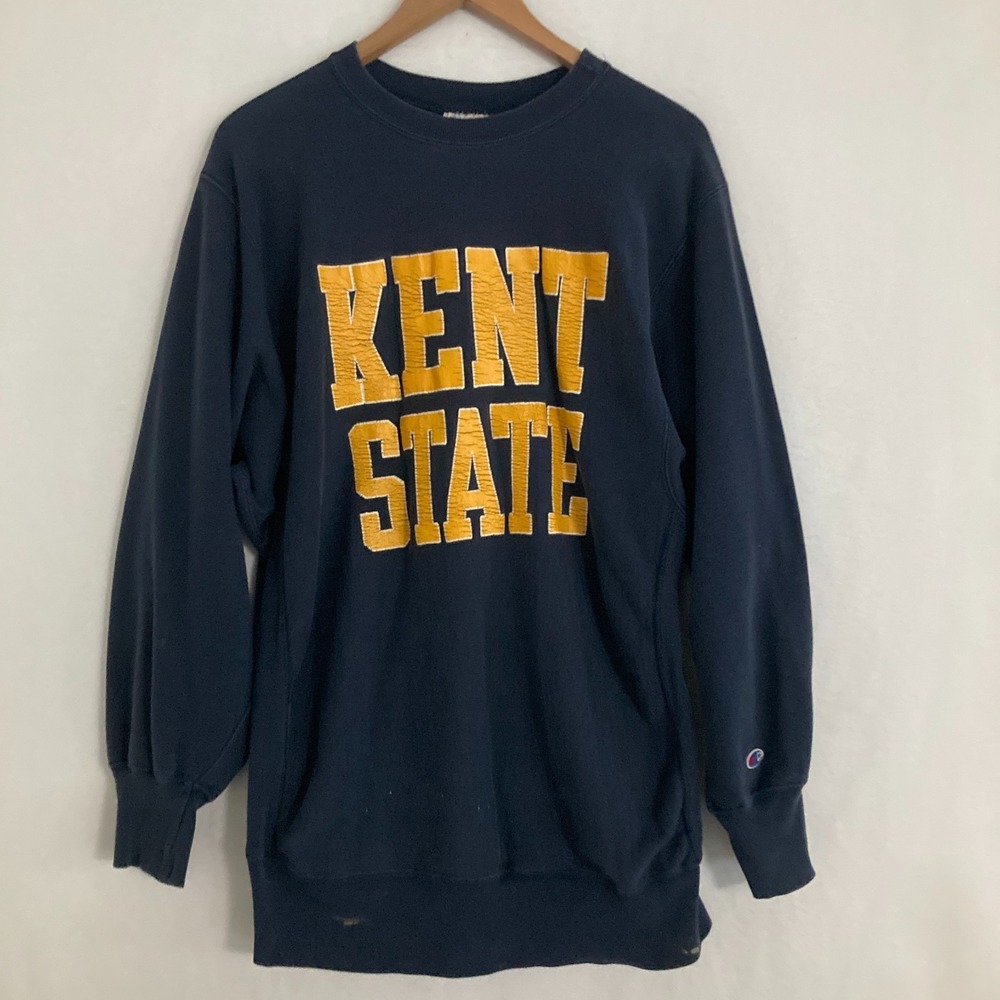Vtg Champion Reverse Weave Warm Up Kent State USA Made Sweatshirt XXL Crewneck